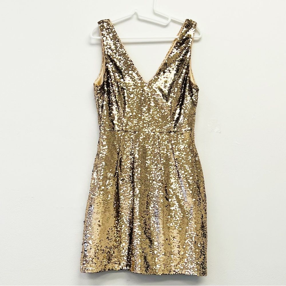 Aidan by Aidan Mattox Gold Sequin Mini Dress